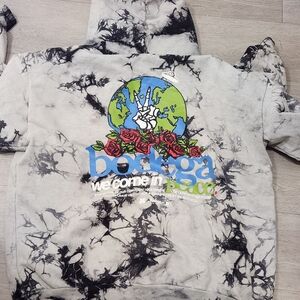 Bodega Black and White Tie-Dye Men's Sweater Some Staining On The Front Pocket